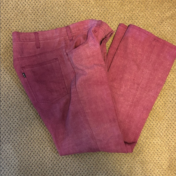 Vintage 60s Levi’s Big E Sta Prest Pants Maroon Red USA Permanent Press 34x31